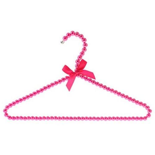 FRECI Pearl Beaded Clothes Hanger Coat Trouser Dress Pants Hanger Rack for Home Boutique Clothes Shop Wedding Decor - Rose Red