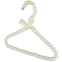 Baoblaze Plastic Pearl White Beaded Clothes Hanger Trousers Skirt 20cm Household Organization