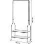 SAVICOS Clothing Garment Rack Heavy Duty Commercial Grade Clothes Stand Rack 2-Tier Entryway Metal Coat Rack and Shoe Bench Storage Stand with Single Rod Home Office Bedroom Metal Black