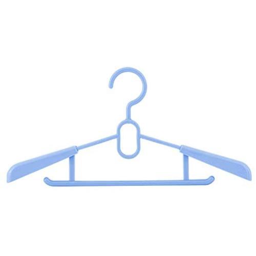Liyes Plastic Hangers, Dry Wet Clothes Clothes Tree, Telescopic Durable Hanger Space-Saving Clothes Stand with Non-Slip Pads Adjustable Cushion Clips for Coat, Jacket, Dress, Shirt (Blue)