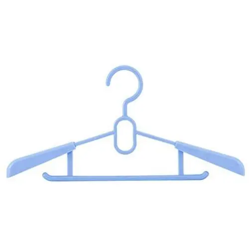 Liyes Plastic Hangers, Dry Wet Clothes Clothes Tree, Telescopic Durable Hanger Space-Saving Clothes Stand with Non-Slip Pads Adjustable Cushion Clips for Coat, Jacket, Dress, Shirt (Blue)