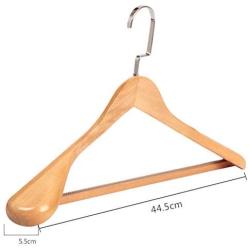 CHAONAO Extra Wide Shoulder Wood Hangers Non Slip Durable Suit Hanger for Coat Jacket Pants and Dress Clothes,30pcs,44.5x5.5cm