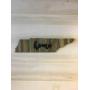 Tennessee State Shape 23" x 5 1/2" Rustic Wood Sign Hanger with options to Personalize
