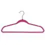 Quality Plastic Non Velvet Non-Flocked Thin Compact Hangers 360 Degree Swivel Hook (Pink Color, 50)