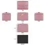 RR ROUND RICH DESIGN Jewelry Boxes - Multifunctional Portable Travel Jewelry Storage Case with 2 Drawers Top Mirror and Metal Lock - Pink