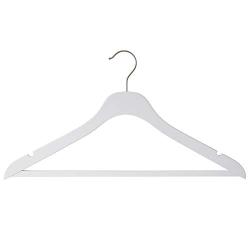 NAHANCO SL70117WB20 17" Slim Line Space Saving Wooden Suit Hanger with Pant Bar (Pack of 20), White