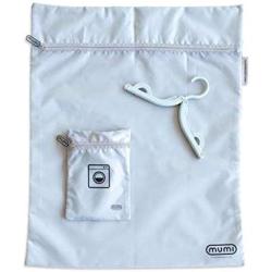 mumi Travel Laundry Bag | Keeps Laundry Separate from Clean Clothes | Moisture and Odor-Resistant | Includes Folding Hanger and Butter Bag (Grey)