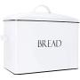 Outshine Vintage Metal Bread Bin - Countertop Space-Saving, Extra Large, High Capacity Bread Storage Boxes for your Kitchen - Holds 2+ Loaves 13" x 10" x 7"- White with BREAD Lettering