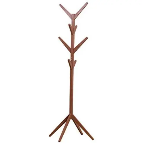 Yo-Yo2015 Coat Rack Solid Wood Hanger Floor Standing Coat Racks 8 Hooks Home Furniture Storage Clothes Hanging Hanger Bedroom Coat Stand Coat Hook (Color : Brown)