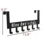 OUSHINAN Over The Door Hook Hanger, Heavy-Duty Organizer for Coat, Towel, Bag, Robe - 6 Hooks, Brush Finish (Black)