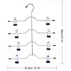 4 Layers Stainless Steel Multifunctional Clothes Hangers Pants Storage Hangers Cloth Rack Multilayer Home Storage Cloth Hanger 2pcs
