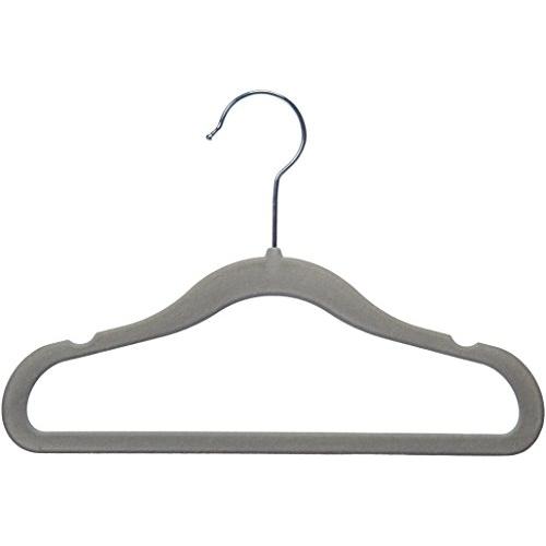 AmazonBasics Kids Velvet Non-Slip Clothes Hangers, 50-Pack, Grey