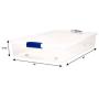 Homz Plastic Underbed Storage, Stackable Storage Bins with Blue Latching Handles, 60 Quart, Clear, 2-Pack Homz Plastic Underbed Storage, Stackable Storage Bins with Blue Latching Handles, 60 Quart, Clear, 2-Pack