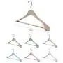 SAASNY Plastic Hangers,5 Extra Wide 45cm Heavy Duty Blue Plastic Jacket Clothes Garment Hangers with Non Slip Trouser Bar,Extra Smooth Finish,for Drying and Storage