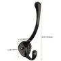 Tiazza 4Pcs Antique Solid Brass Clothes Hooks Entryway Coat Hooks Scarf and Jacket Hangers Perfect Bath Towel Heavy Hooks (Black)