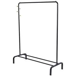 Pratcgoods Modern Simple Style Vertical Hangers Full Metal Freestanding Hanger Bedroom Clothes Rack with Rod Storage Shelf