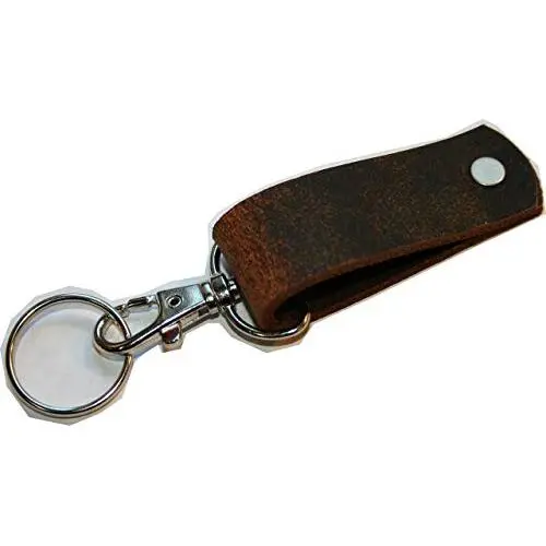 Leather Dangler With Clasp Connector and Keyring - Key Hanger - Knife Dangler - Multi Use - Key Fob Ring, Sheath Holder, Belt Loop - Genuine Leather - Handmade In The USA Leather Dangler With Clasp Connector and Keyring - Key Hanger - Knife Dangler - Multi Use - Key Fob Ring, Sheath Holder, Belt Loop - Genuine Leather - Handmade In The USA