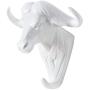 Zhi Jin 1Pc Novelty White Animals Head Hook Wall Adhesive Door Hanger Decor for Clothes Hat Mr.Cattle