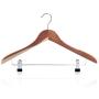 HANGERWORLD 10 Cedar Wood 17.3inch Coat Clothes Garment Pants Skirt Adjustable Clip Hangers