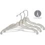 Sturdy Clear Plastic Top Hanger,  Boxes of 100 Durable Space Saving Hangers w/ 360 degree Chrome Swivel Hook and Notches for Shirt or Dress by The Great American Hanger Company