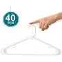 White Plastic Hangers,Everyday Standard Tubular Hangers,Premium Quality Heavy Duty Hangers,Durable and Strong Clothes Hangers,Adult Stylish Simple Suit hangers,Perfect for Shirt,Coat,Dress Pack of 40