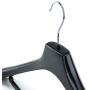 HANGERWORLD 5 Black 19.7inch Plastic Coat Clothes Garment Pant Skirt Bar Hangers 1.96inch Broad Shoulder Support
