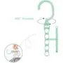 10pcs Random Color Plastic Coat Hangers Windproof Organizer Hook Fixed Holder Buckle 5 Circle Anti-Slip Hanger Storage Racks Clothes Hanger