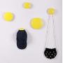 Wall Hooks Coat Hooks 5Pcs Dots Hook Door Hanger Hook for The Wall,Living Room,Bathroom,Home Decor.(Yellow)