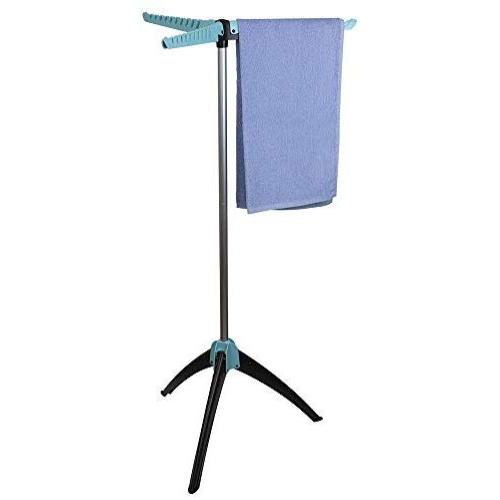 Sunbeam Foldable, Collapsible and Portable Tripod Clothes Drying and Garment Rack, Naturally Dry Without Power, Holds Up 36 Hanger Loops (Blue)