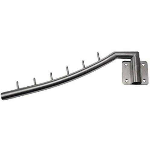 Weirun SUS304 Stainless Steel Clothes Hanger with Swing Arm Holder System Closet Storage Organizer Heavy Duty Drying Rack with 6 Hooks Wall Mount Brushed Finish