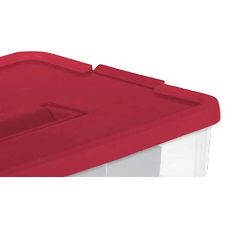 Sterilite 2-Layer Red Ornament Storage Box  Red ornaments, Ornament storage,  Ornament storage box