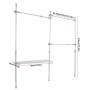 Cocoarm Clothes Drying Rack,Multifunctional 3 Layers Rails Garment Clothes Coat Rack Dryer Hanger with 1 Storage Shelf Adjustable Height 275-310cm