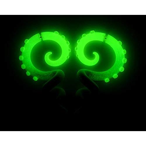 Glow In The Dark Menhera Fairy Kei Yami Kawaii Tentacle Earrings Pastel Creepy Jewelry Harajuku Disney Fake Faux Gauge Plug Goth Ear Hangers Kpop Anime Decora Octopus Tunnels Stretchers Tapers