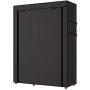 UDEAR Portable Clothes Closet Wardrobe Storage Organizer with Shelves and Side Pockets Black