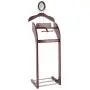 Etienne Alair Clothes Valet Stand for Men with Mirror ? Beautiful Solid Hardwood Suit Hanging System with Trouser Bar, Jacket Hanger, Tray Organizer, Tie & Belt Hook and Shoe Rack, Mahogany