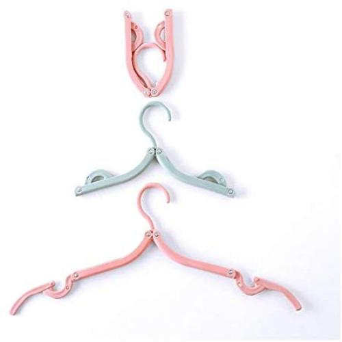 10PC Random Color Multi-Functional Plastic Clothes Hanger Travel Space Saving Foldable Hanger Creative Clothes Rack Children Baby Hanger Decoration