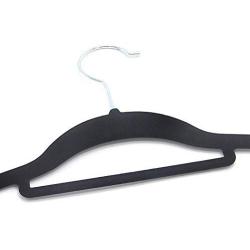 Decor Hut Velvet Covered Hangers ? 50 Pack Non-Slip Black Hangers for Clothes ? Premium Quality Materials - Easy Slide & Sturdy Design ? Slim to Save Closet Space