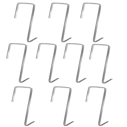 SBYURE Over The Door Hanger Hook 10 Pcs Sturdy Metal Over Door Hooks for Bathroom Bedroom,Coats,Towels,Home Display Use