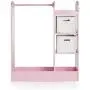 Guidecraft See and Store Dress-up Center ? Pink: Pretend Play Costume Storage Wardrobe for Kids with Mirror & Shelves, Armoire with Bottom Tray, Toddlers Room Furniture