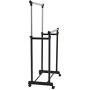 Portable Double Rail Adjustable Garment Rack Rolling Clothes Hanger Heavy Duty New #560