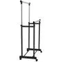 Portable Double Rail Adjustable Garment Rack Rolling Clothes Hanger Heavy Duty New #560