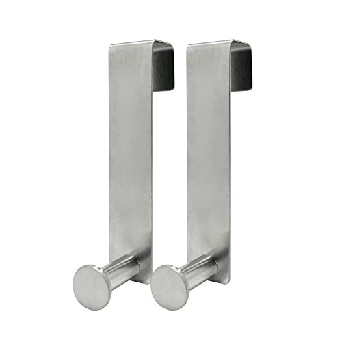 Over The Door Hooks for Cabinets and Cupboards, Shower Hooks Towel Hanger For Glass Door, Towel Hooks For Kitchen Bathroom Cabinets Cupboards, Stainless Steel Utility Hooks, Pack of 2 (Silver Model A) Over The Door Hooks for Cabinets and Cupboards, Shower Hooks Towel Hanger For Glass Door, Towel Hooks For Kitchen Bathroom Cabinets Cupboards, Stainless Steel Utility Hooks, Pack of 2 (Silver Model A)