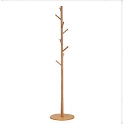 MOJ-YJ Standing Coat Rack Tree Stylish Wooden Hat Coat Rail Stand Rack Clothes Jacket Umbrella Storage Hanger Organiser 175CM