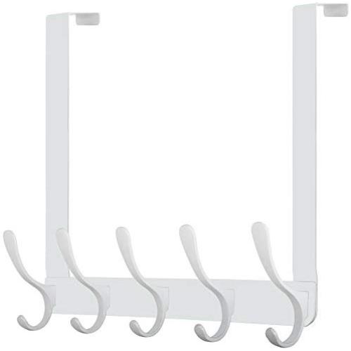 WEBI Over The Door Hook,Over The Door Towel Rack,Door Hanger Over Door Coat Rack Towel Hanger for Hanging Towels,Clothes,Back of Bathroom,White