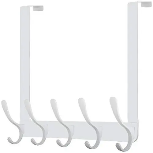 WEBI Over The Door Hook,Over The Door Towel Rack,Door Hanger Over Door Coat Rack Towel Hanger for Hanging Towels,Clothes,Back of Bathroom,White