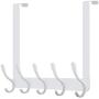 WEBI Over The Door Hook,Over The Door Towel Rack,Door Hanger Over Door Coat Rack Towel Hanger for Hanging Towels,Clothes,Back of Bathroom,White