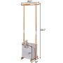 Bamboo Laundry Hamper Garment Hanger Storage Rack Hanging Clothes Household Laundry Clothesline Storage Clothing Closet Racks, Iron, Garment, Apparel, Indoor, Washing Line, Wood, Wooden, Inside
