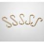 Hanging Hooks 5 Pieces,Brass S Shaped Hook Hangers for Kitchen Bathroom,Brushed Gold