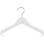 HANGERWORLD 12 White Wooden 11.8inch Kids Notched Top Coat Clothes Garment Hangers Baby Toddler