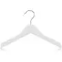 HANGERWORLD 12 White Wooden 11.8inch Kids Notched Top Coat Clothes Garment Hangers Baby Toddler